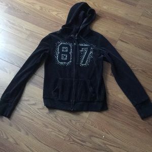 Aeropostale 87 Black Velvet Sweatshirt